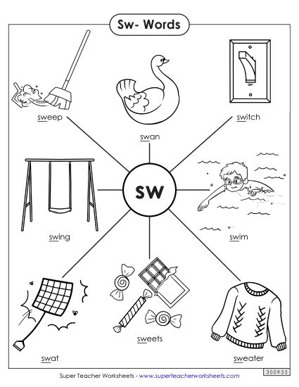Worksheets - Anchor Chart (Sw- Words)