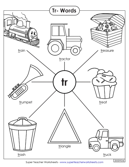 Worksheets - Anchor Chart (Tr- Words)