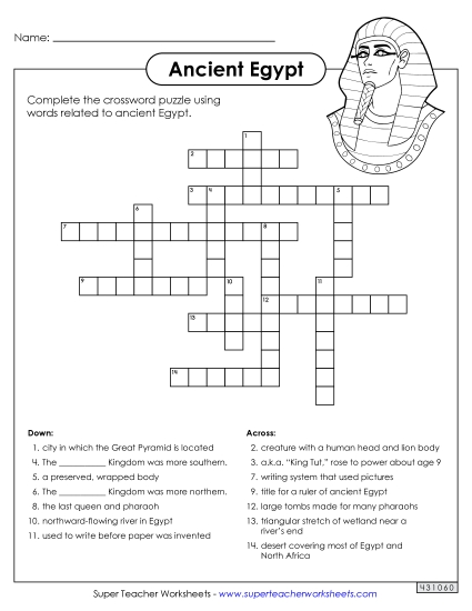 Puzzles - Ancient Egypt Crossword Puzzle Puzzles - Ancient Egypt Crossword Puzzle