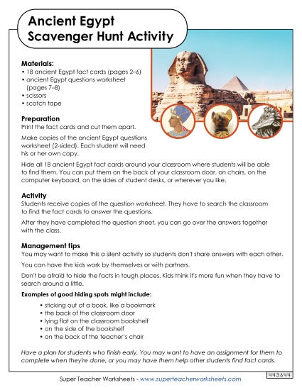 Scavenger Hunt - Ancient Egypt Scavenger Hunt