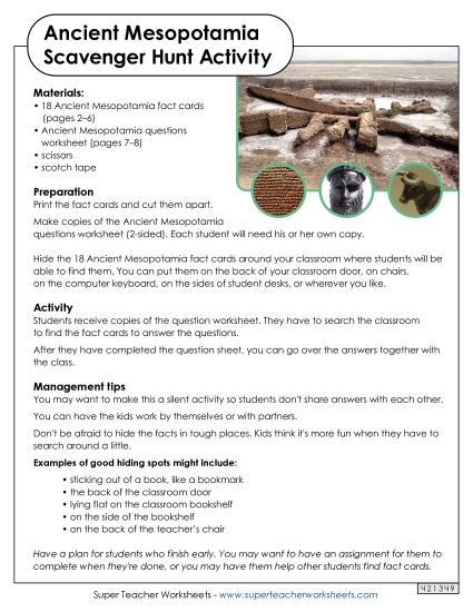 Scavenger Hunt - Ancient Mesopotamia Scavenger Hunt