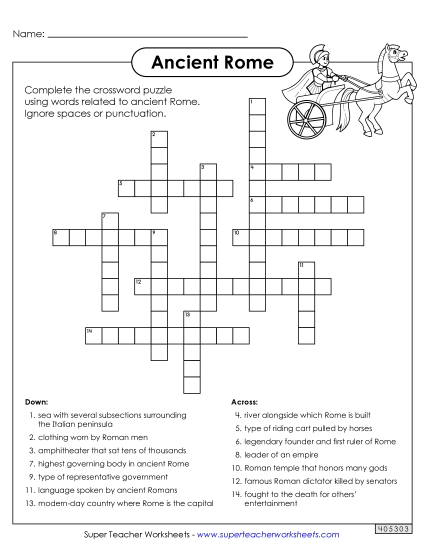 Worksheets - Ancient Rome Crossword Puzzle Worksheets - Ancient Rome Crossword Puzzle