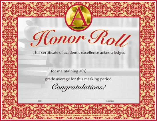 Honor and Merit Rolls - "A" Honor Roll