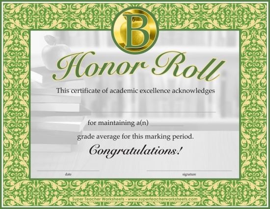 Honor and Merit Rolls - "B" Honor Roll