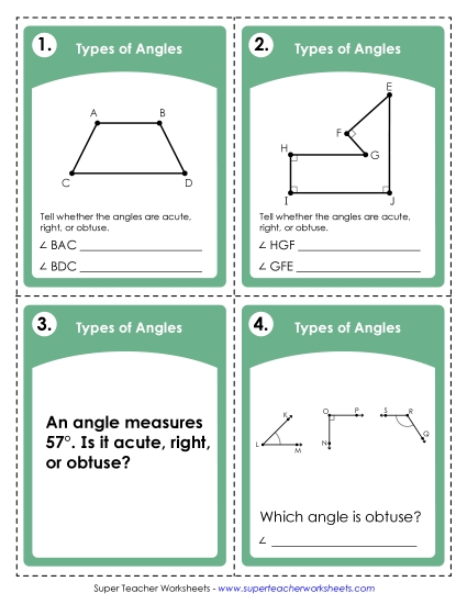 Angles: Acute, Right & Obtuse Angles: Acute, Right & Obtuse