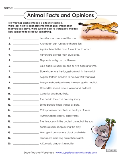 Animal Facts and Opinions