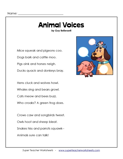 Poems - Animal Voices Poems - Animal Voices