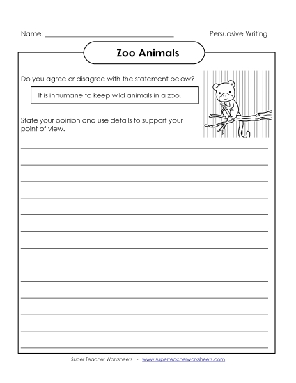 Persuasive Writing Topics - Animals in the Zoo