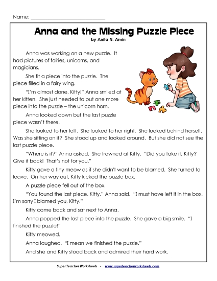Anna & Kitty Stories (Fiction) - Anna and the Missing Puzzle Piece Anna & Kitty Stories (Fiction) - Anna and the Missing Puzzle Piece