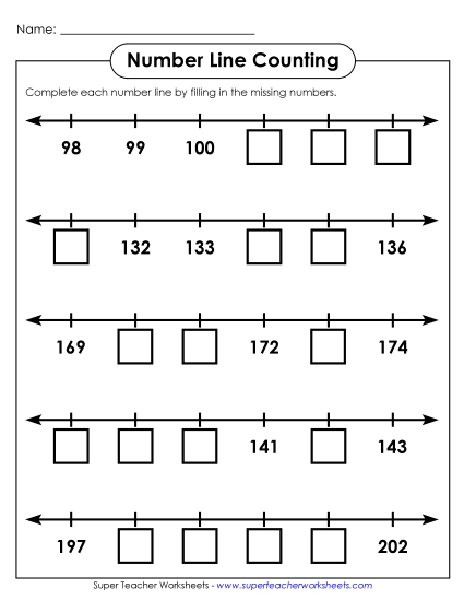 Counting Number Lines - Another Counting (3-Digit) Counting Number Lines - Another Counting (3-Digit)