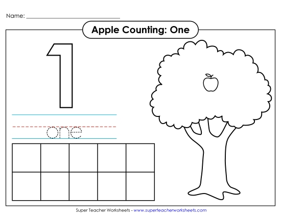 Number One - Apple Counting Mat: One