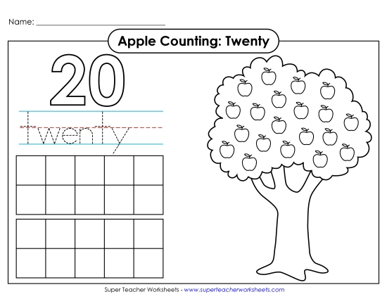Number Twenty - Apple Counting Mat: Twenty