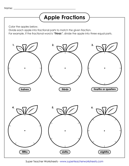 Equal Parts - Apple Fractions Equal Parts - Apple Fractions
