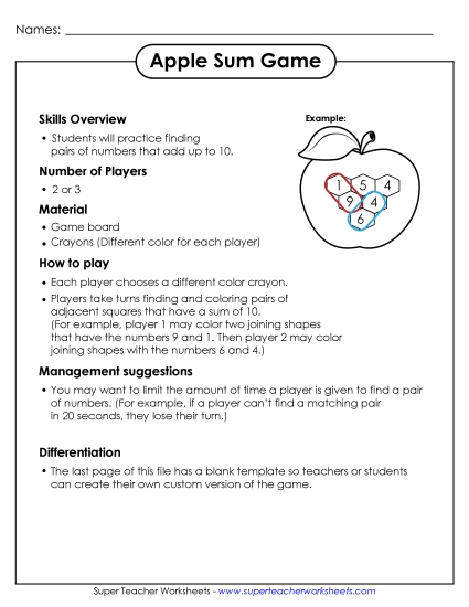 Sum Game - Apple Sum Game