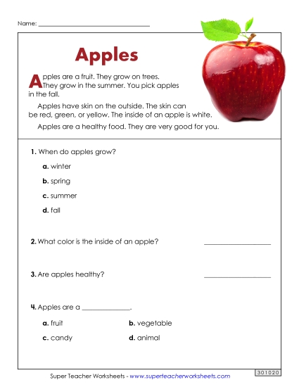 Short Passages - Apples (Short Article)