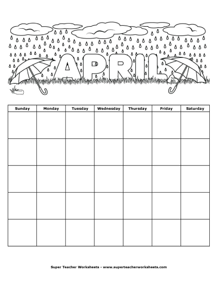 More Worksheets - April Calendar More Worksheets - April Calendar