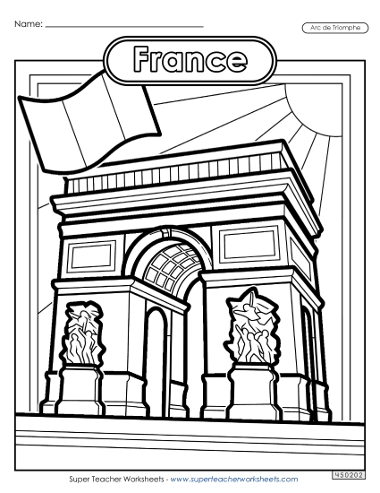 Coloring Page - Arc de Triomphe Coloring Page Coloring Page - Arc de Triomphe Coloring Page