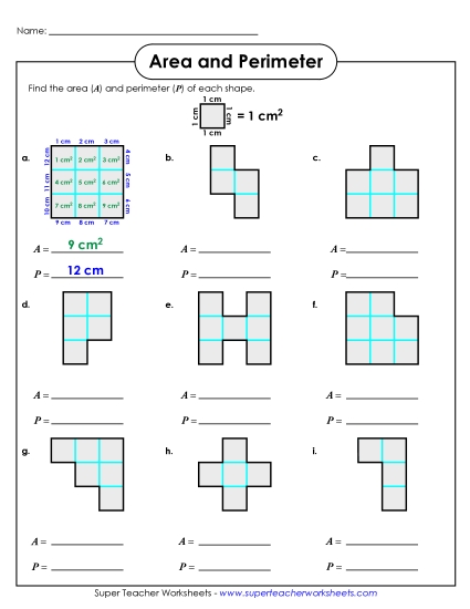 Perimeter & Area Mixed - Area & Perimeter (Basic)