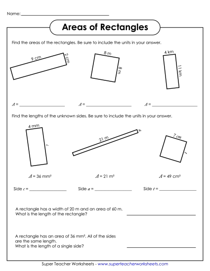 Basic - Area of a Rectangle 2
