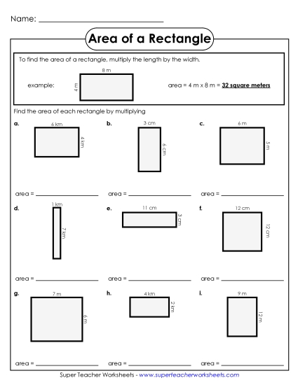 Basic - Area of a Rectangle 3