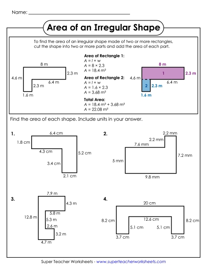 Advanced - Area of an Irregular Shape (Advanced)