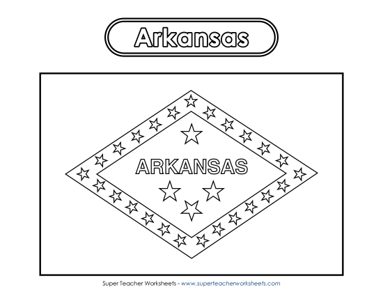 Flags & Seals - Arkansas Flag Coloring Page