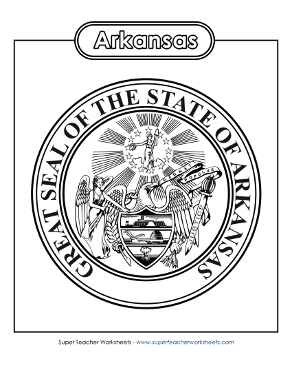 Flags & Seals - Arkansas State Seal (Black & White)