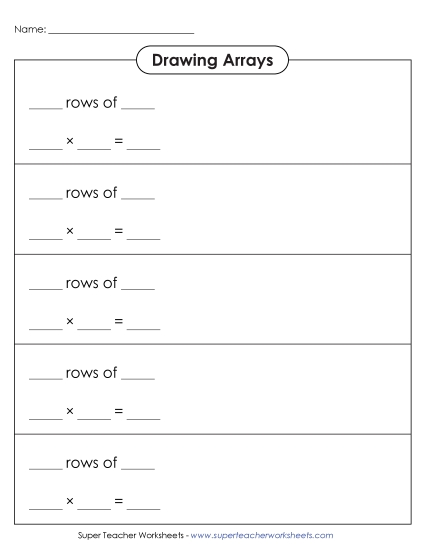 Multiplication with Arrays: Worksheets - Array Template Multiplication with Arrays: Worksheets - Array Template