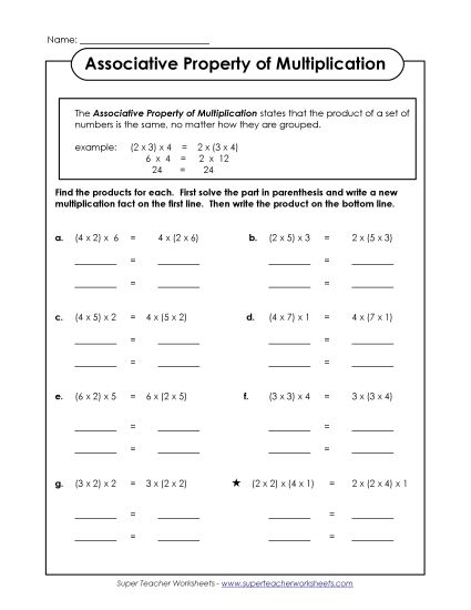 Multiplication Worksheet Images - Associative Property of Multiplication Multiplication Worksheet Images - Associative Property of Multiplication