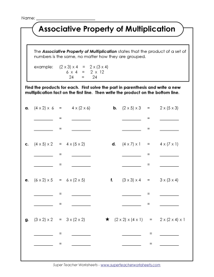 Properties of Multiplication - Associative Property Properties of Multiplication - Associative Property