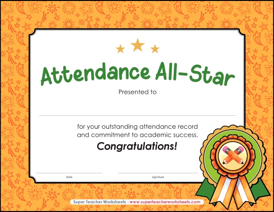 More School Awards - Attendance All-Star More School Awards - Attendance All-Star