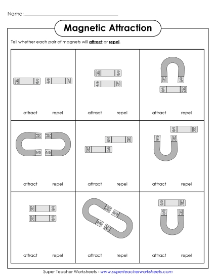 Magnetism Worksheets & Activities - Attract or Repel? Magnetism Worksheets & Activities - Attract or Repel?