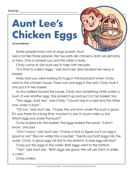 Fiction - Aunt Lee's Chicken Eggs Fiction - Aunt Lee's Chicken Eggs