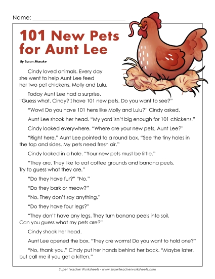 Fiction - Aunt Lee's 101 New Pets Fiction - Aunt Lee's 101 New Pets