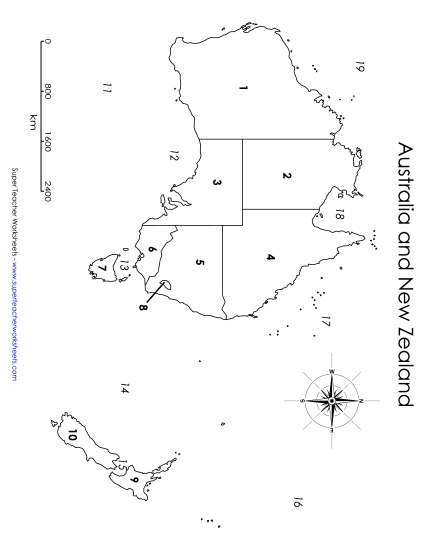 Maps of Australia - Australia & NZ Map - Numbered Maps of Australia - Australia & NZ Map - Numbered