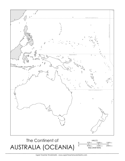 Maps of Oceania - Australia / Oceania - Blank Map #2 Maps of Oceania - Australia / Oceania - Blank Map #2