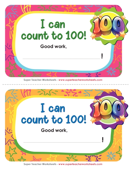 Award - Award: I can count to 100!