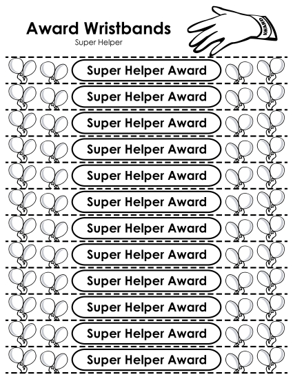 Award Wristbands - Award Wristband - Super Helper