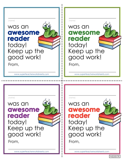 Notes to Students - Awesome Reader Note