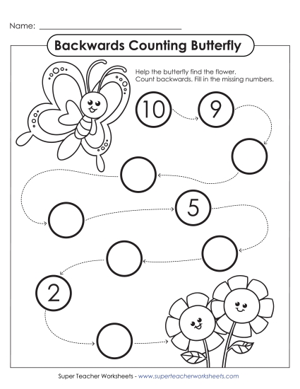 Count Back from 10 - Backwards Counting Butterfly (From 10) Count Back from 10 - Backwards Counting Butterfly (From 10)