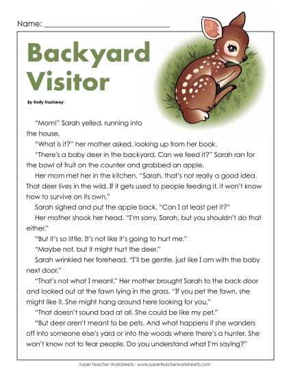 Fiction Stories - Backyard Visitor (Fiction) Fiction Stories - Backyard Visitor (Fiction)