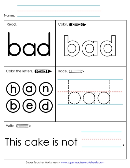 Individual Sight Words - Bad (Sight Word) Individual Sight Words - Bad (Sight Word)