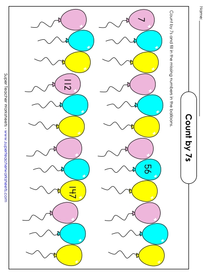 Skip Count by 7s - Balloon Counting