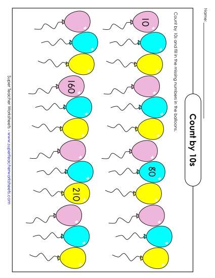 Balloons - Count by 10s Balloons - Count by 10s