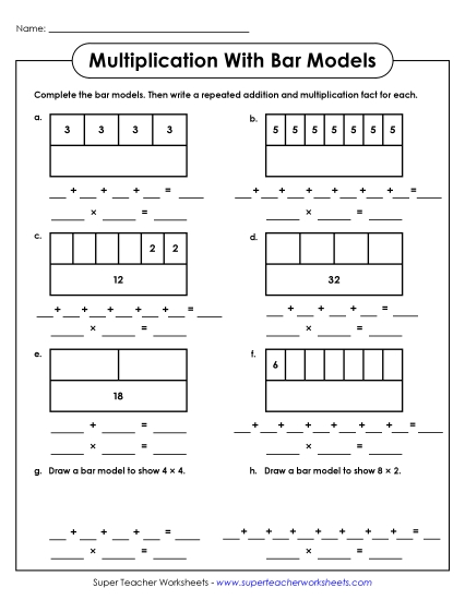 Repeated Addition w/ Bar Models - Bar Models: Repeated Addition and Multiplication Repeated Addition w/ Bar Models - Bar Models: Repeated Addition and Multiplication