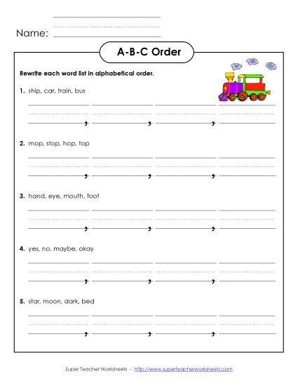 Basic ABC Order (First Letter Only) - Basic ABC Order #1 Basic ABC Order (First Letter Only) - Basic ABC Order #1