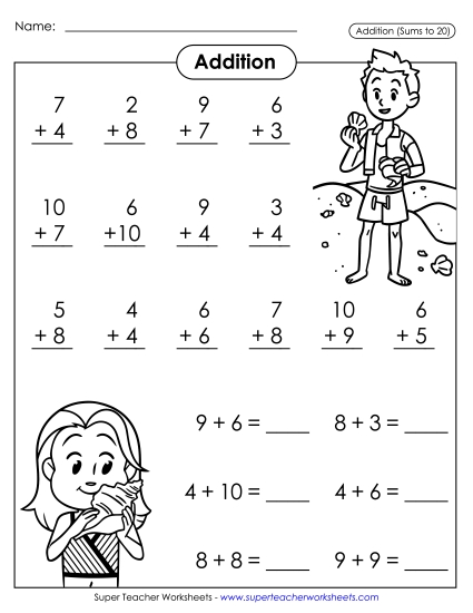 Math Fact Practice - Basic Addition Facts: Seashells Math Fact Practice - Basic Addition Facts: Seashells