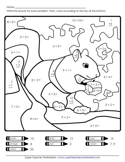 Addition - Basic Addition: Squirrel Addition - Basic Addition: Squirrel