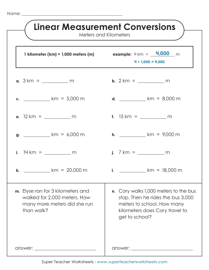 Mixed-Unit Measuring and Converting - Basic Conversions (Meters and Kilometers) Mixed-Unit Measuring and Converting - Basic Conversions (Meters and Kilometers)