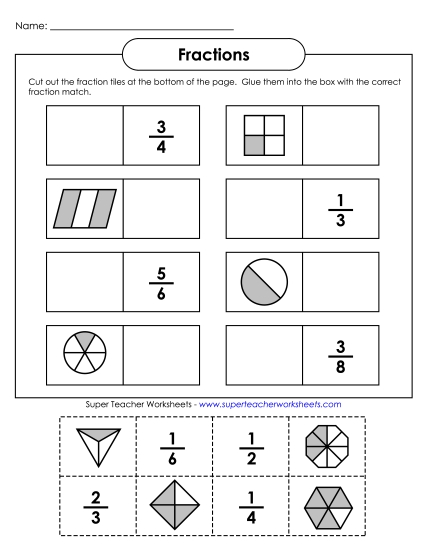 Fraction Cut & Glue - Basic Cut-and-Paste Fractions Fraction Cut & Glue - Basic Cut-and-Paste Fractions